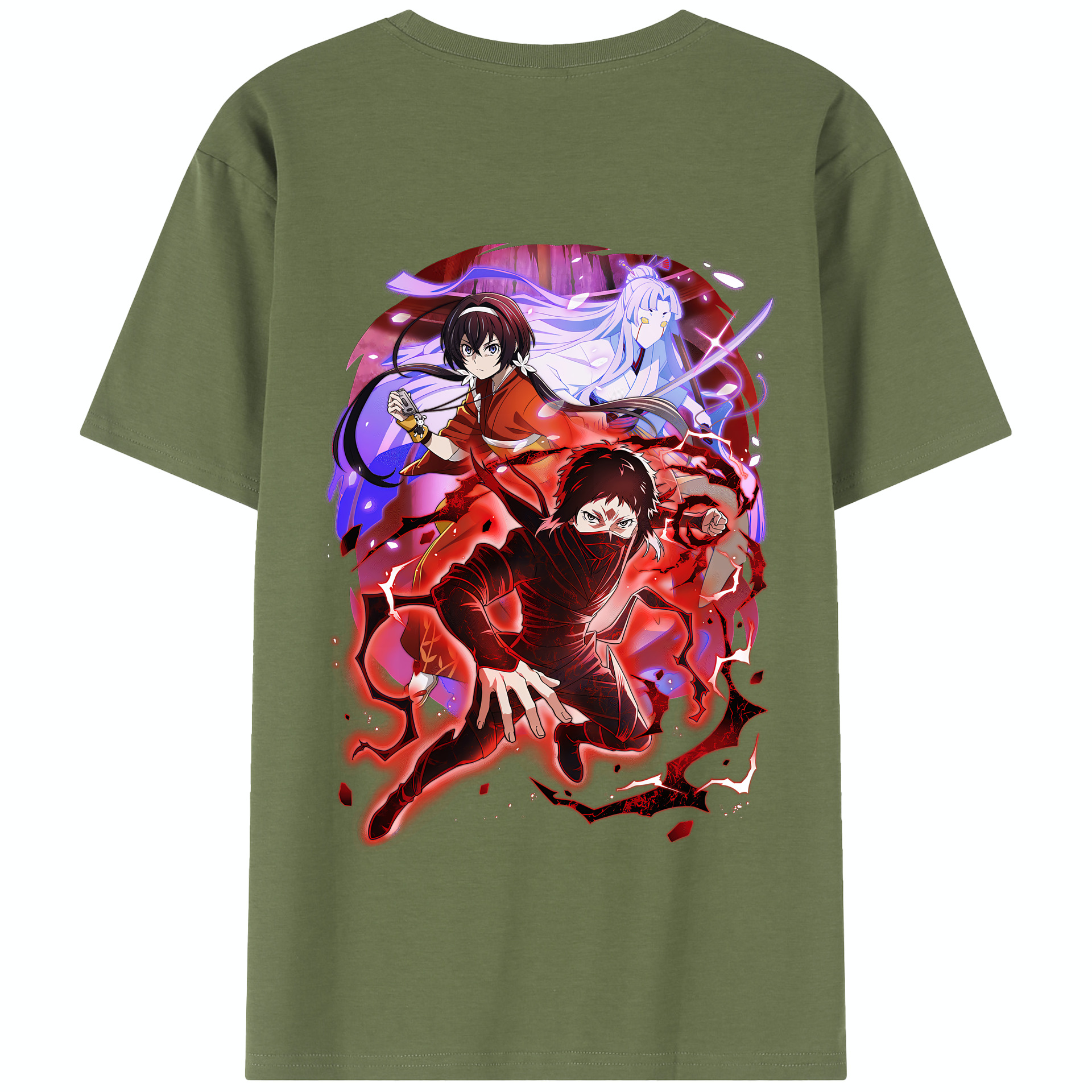 （画像用） 文豪ストレイドッグス Bungo Stray Dogs 綿100％半袖Tシャツ（背面プリント）
